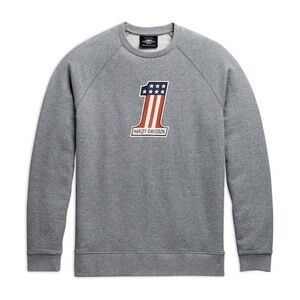 Harley-Davidson Gray Crewneck Sweater with Patriotic Logo